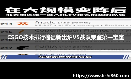 CSGO技术排行榜最新出炉V5战队荣登第一宝座